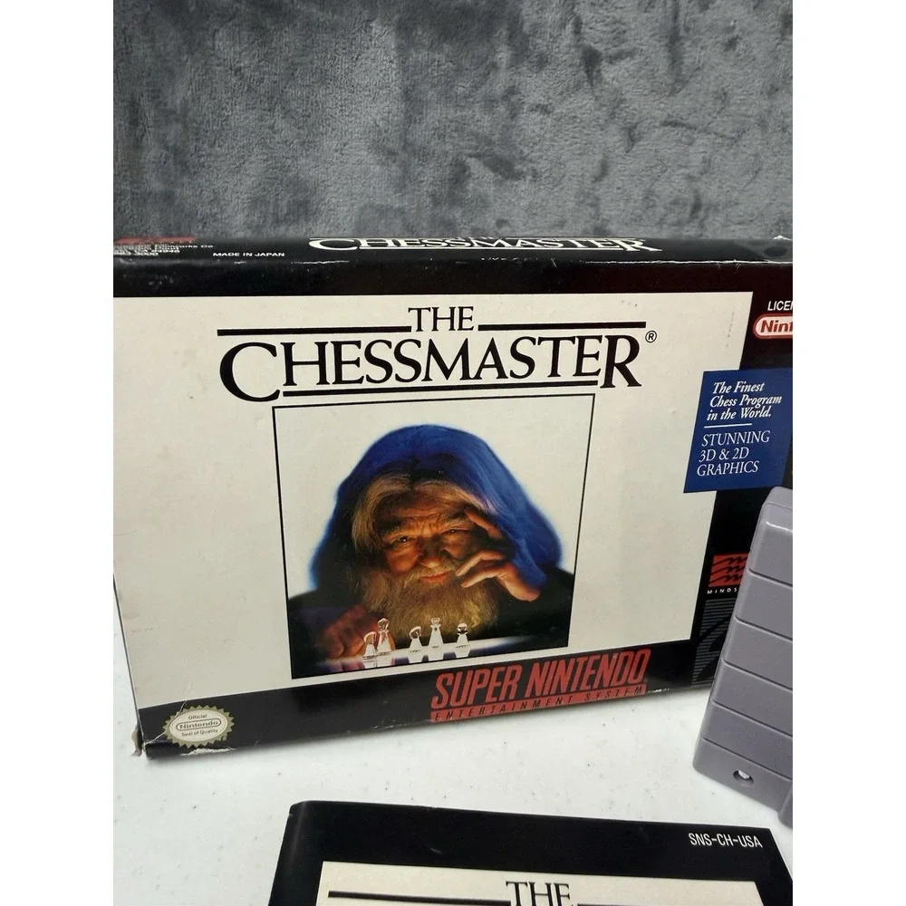 The Chessmaster (Super Nintendo, 1991) Complete W/ Box and Inserts